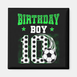 Aimant Anniversaire drôle de 10 ans garçon thème foot fêt