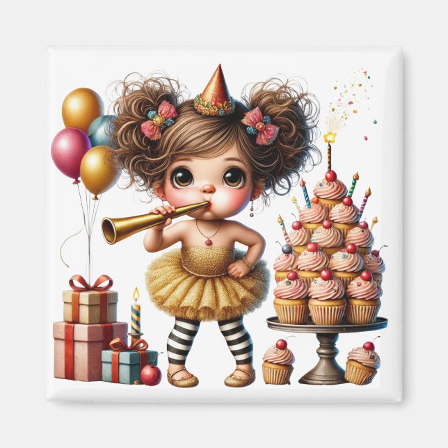 Aimant Anniversaire drôle de gnome excentrique (Devant)