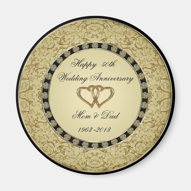 Aimant Anniversaire du Mariage d'or (Devant)