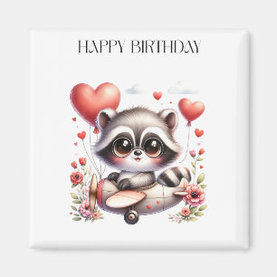 Aimant Anniversaire du pilote raton laveur