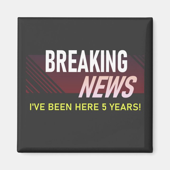 Aimant Anniversaire du travail de 5 ans 5e appréciation d (Devant)