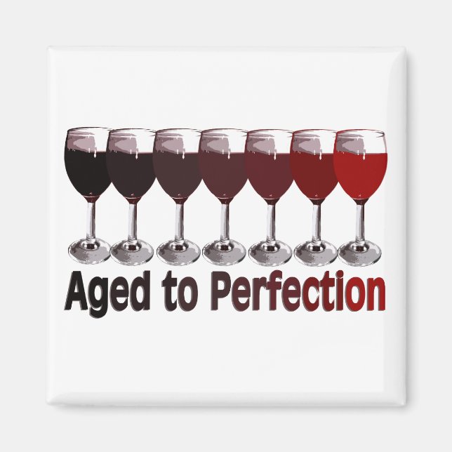 Aimant Anniversaire du vin rouge (Devant)