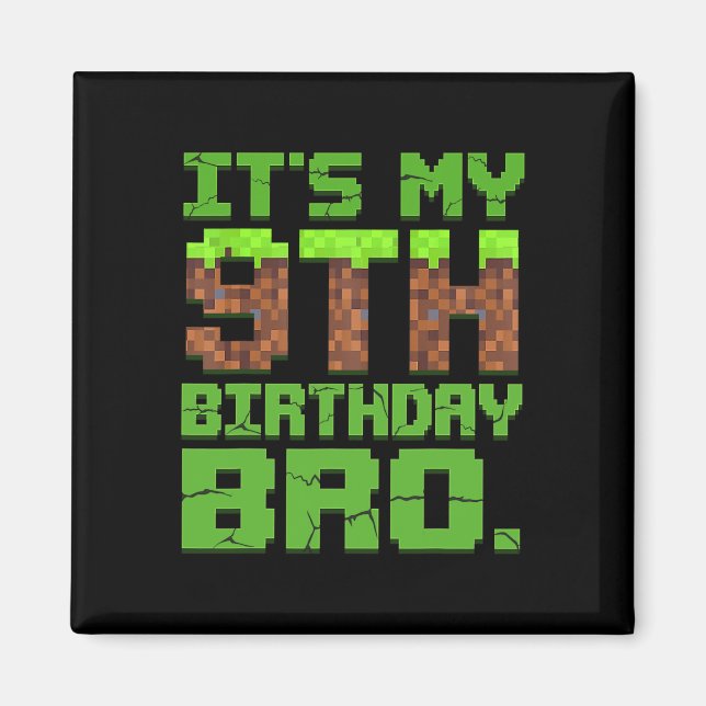 Aimant Anniversaire Garçon C'est mon 9e anniversaire Joue (Devant)