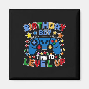 Aimant Anniversaire Garçon Temps De Niveau Up Video Jeu A
