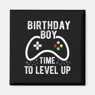 Aimant Anniversaire Garçon Temps De Niveau Up Video Jeu A