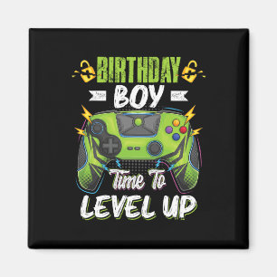 Aimant Anniversaire Garçon Temps De Niveau Up Video Jeu A