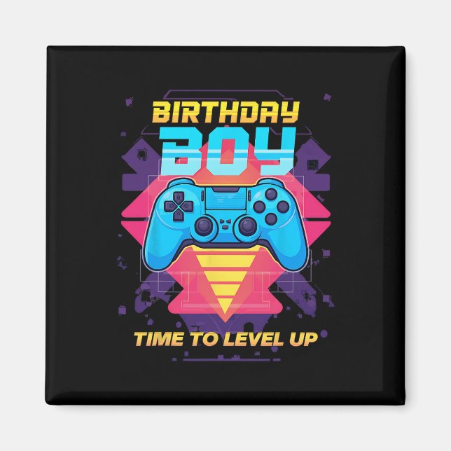 Aimant Anniversaire Garçon Temps Pour Augmenter Le Jeu Vi (Devant)