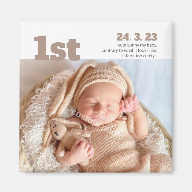 Aimant Anniversaire moderne, Production personnalisée dis (Devant)