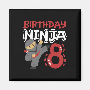 Aimant Anniversaire Ninja 8 Anniversaire Karaté Enfants 8