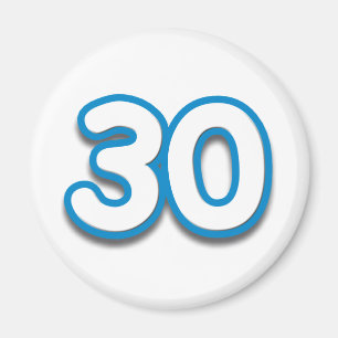 Aimant Anniversaire ou anniversaire de 30 ans - ajoutez