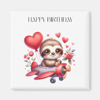 Aimant Anniversaire Pilote Paresseux