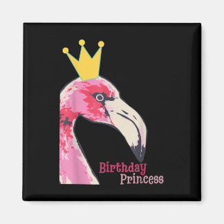 Aimant Anniversaire Princesse Flamant rose fille | Flaman