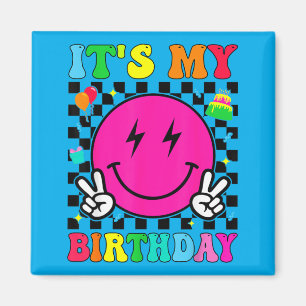 Aimant Anniversaire Rétro Groovy Hommes Femmes Garçons Fi