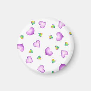 Aimant Anniversaire romantique du coeur mauve