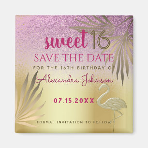 Aimant Anniversaire Sweet 16 Enregistrez La Date