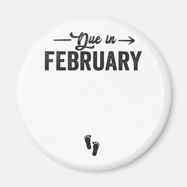 Aimant Annonce de bébé pour février Cadeau de grossesse (Devant)