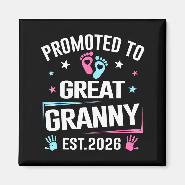 Aimant Annonce de grossesse de Grande Mamie 2026 (Devant)