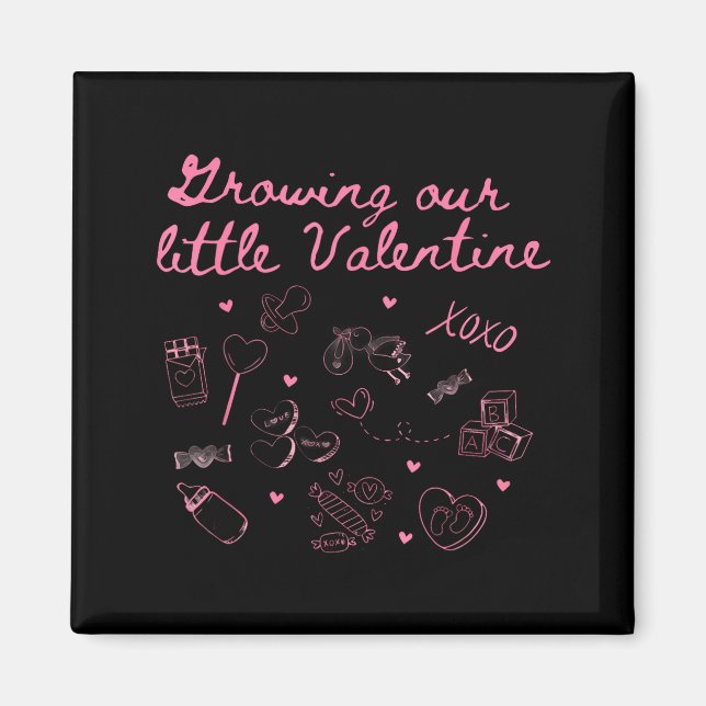 Aimant Annonce de grossesse de notre petite Saint-Valenti (Devant)