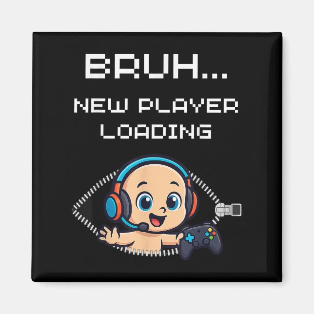 Aimant Annonce de grossesse drôle de joueur - Bruh Nouvea (Devant)