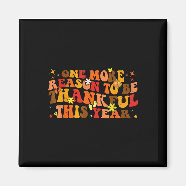 Aimant Annonce de grossesse drôle pour Thanksgiving Autom (Devant)