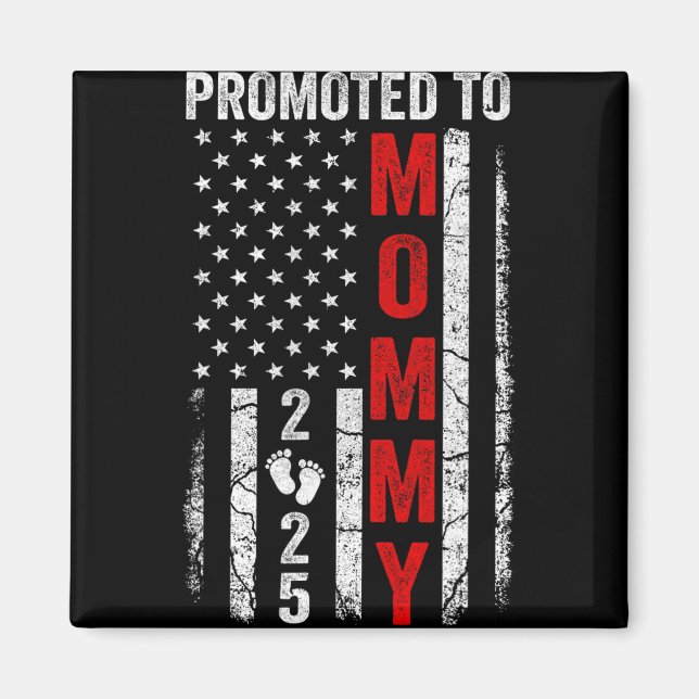 Aimant Annonce de grossesse Maman Est 2025 Patriote assor (Devant)