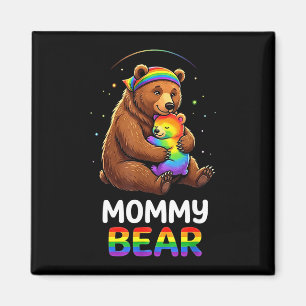 Aimant Annonce de grossesse ourson maman arc-en-ciel gay