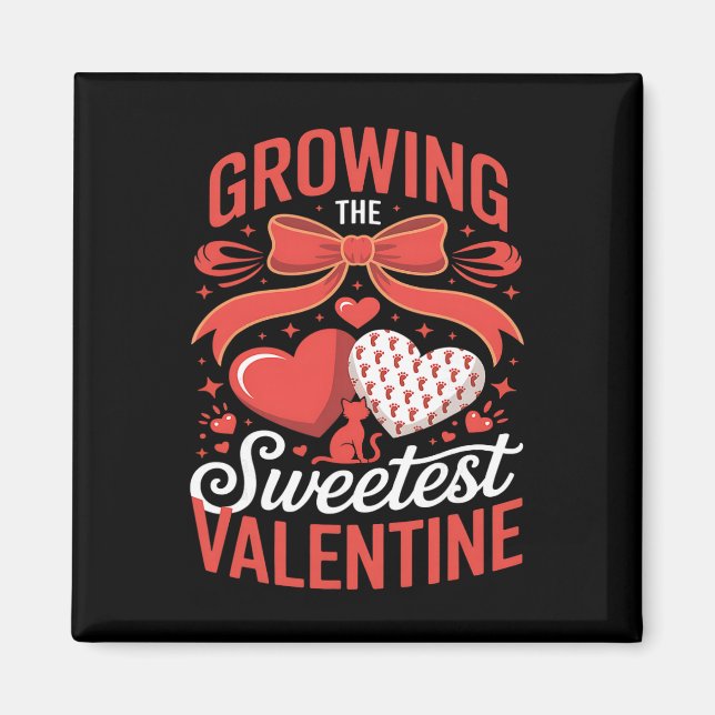 Aimant Annonce de grossesse pour la Saint-Valentin la plu (Devant)