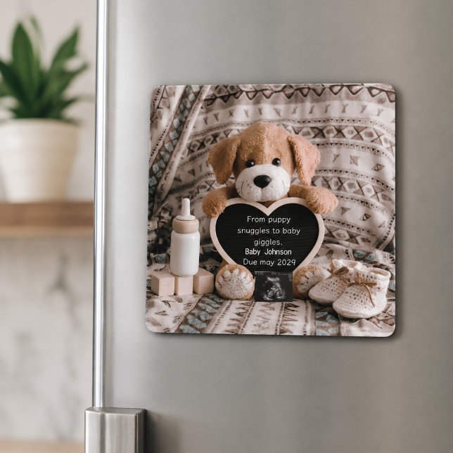 Aimant Annonce de grossesse pour les amoureux des chiens  (Créateur téléchargé)