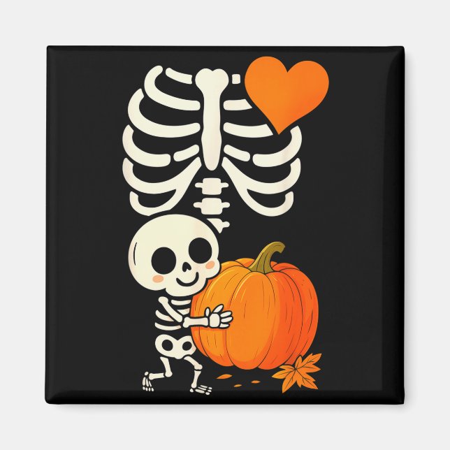 Aimant Annonce de grossesse squelette d'Halloween Soky Ma (Devant)