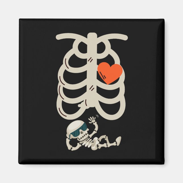 Aimant Annonce de grossesse squelette radiographie Hallow (Devant)