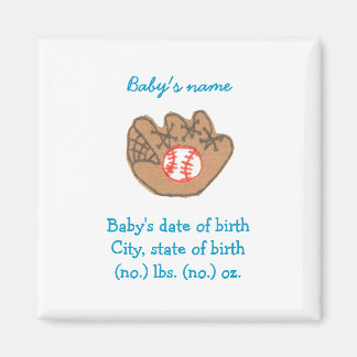 Aimant Annonce de naissance de baseball / souvenir