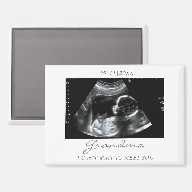 Aimant Annonce de Révélation de Bébé par Échographie Gran (Recto/Verso)