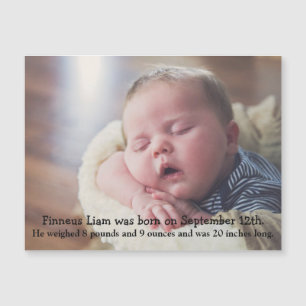 Aimant annonce naissance personnalisé