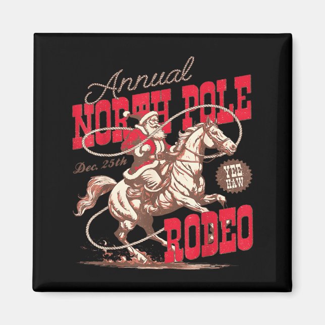 Aimant Annual North Le Rodeo Cowboy Santa Howdy Christmas (Devant)