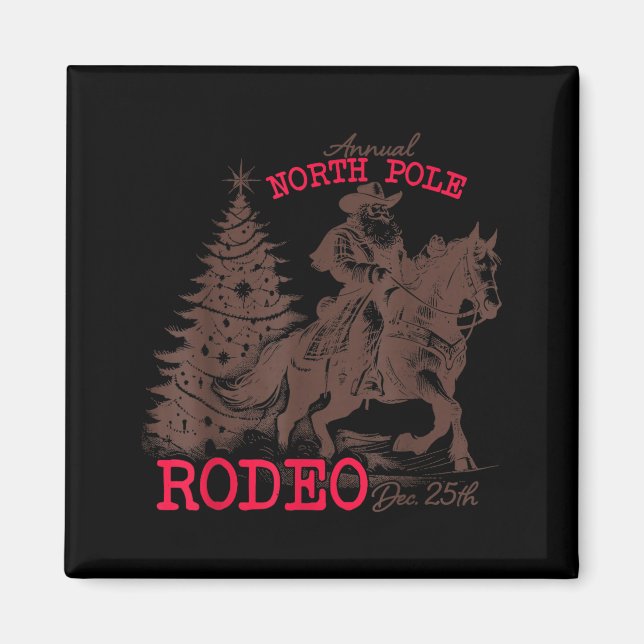 Aimant Annual North Le Rodeo Santa Western Cowboy Christm (Devant)