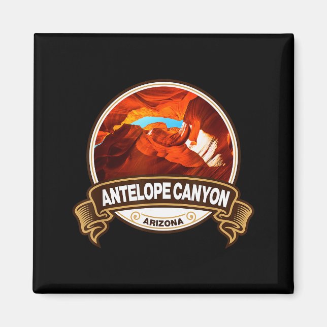 Aimant Antelope Canyon Arizona Landmark Badge Vintage  (Devant)