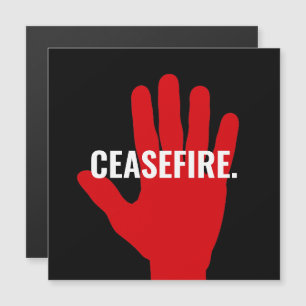 Aimant anti-guerre noir blanc de cessez-le-feu