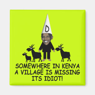 Aimant Anti Obama, idiot de village