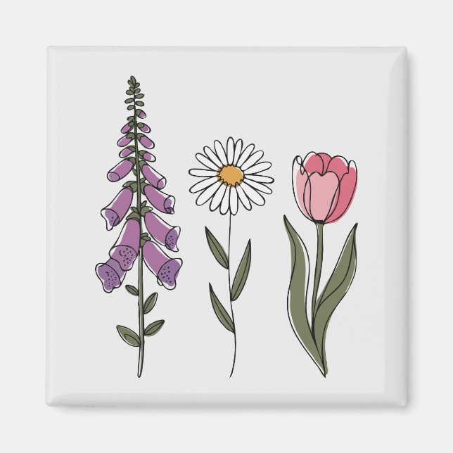 Aimant Anti-Trump subtil - Tulipe Daisy Foxglove III (Devant)