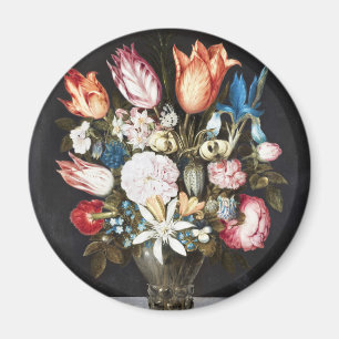 Aimant Antique Bosschaert Tulipes et Roses Hollandaises A