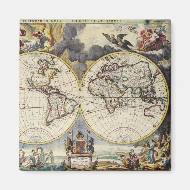 Aimant Antique vieille carte inspirée (4) (Devant)