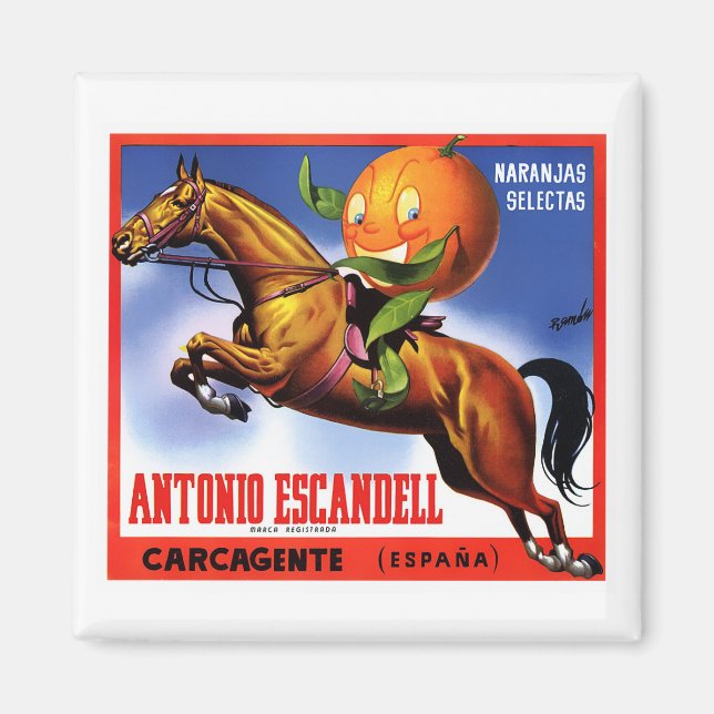 AIMANT ANTONIO ESCANDELL ORANGES, 1940 POSTER ÉTIQUETTE (Devant)