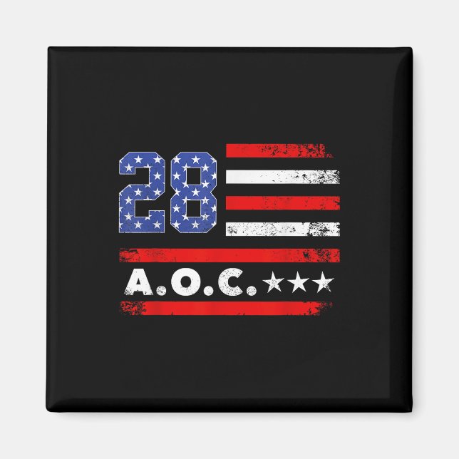 Aimant Aoc 2028 A.o.c. 2028 Pour Président American Flag (Devant)