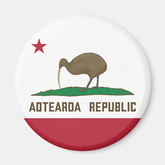 Aimant Aotearoa République Kiwi Drapeau Nouvelle-Zélande (Devant)