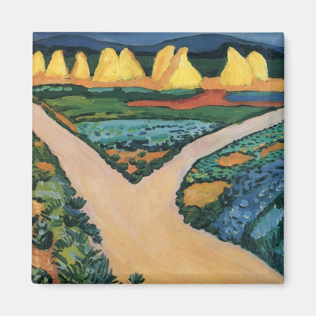 Aimant Août Macke peinture, Champs végétaux (Devant)