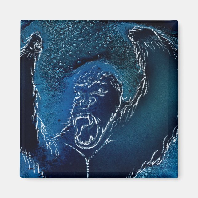 Aimant Ape dans Azure Blue (Devant)