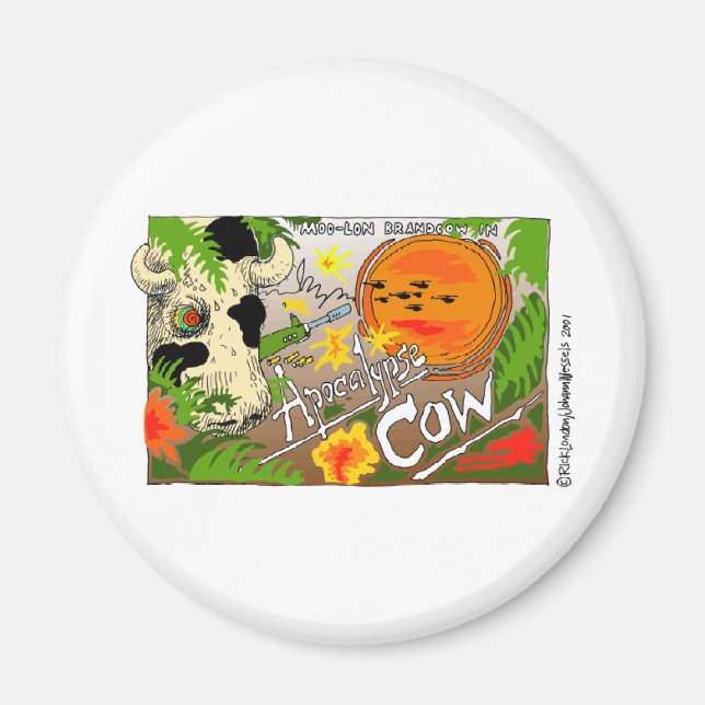 Aimant Apocalypse Vache Drôle Dons Cartes Tee - shirts Et (Devant)
