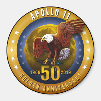 Aimant Apollo 11 50th Anniversary Golden Eagle and Moon.