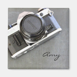 Aimant Appareil-photo vintage sur l'aimant de carré de