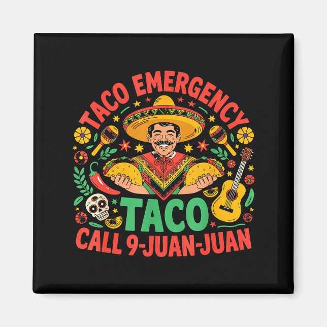 Aimant Appel d'urgence Taco 9 juan juan cinco de mayo (Devant)